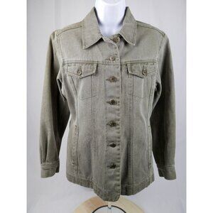 Telluride Clothing Green Denim Jacket Womens Small